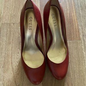 Guess Red Leather Heels - 8.5